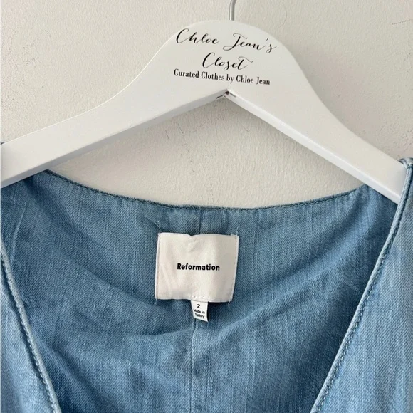 REFORMATION Sebastian Denim Midi Dress - Picture 9 of 12